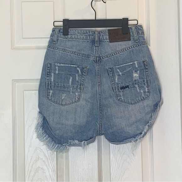 One Teaspoon High Waist Bandits Slim FitTwisted Cuff Hem Size 24 Button Fly - Picture 4 of 12